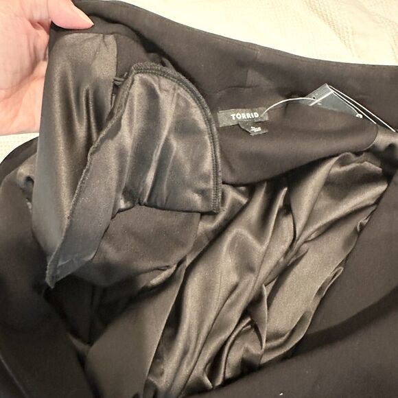 Torrid Ponte Collarless Blazer Stretch Size 4X Plus Size Black One Button Front - Picture 13 of 15